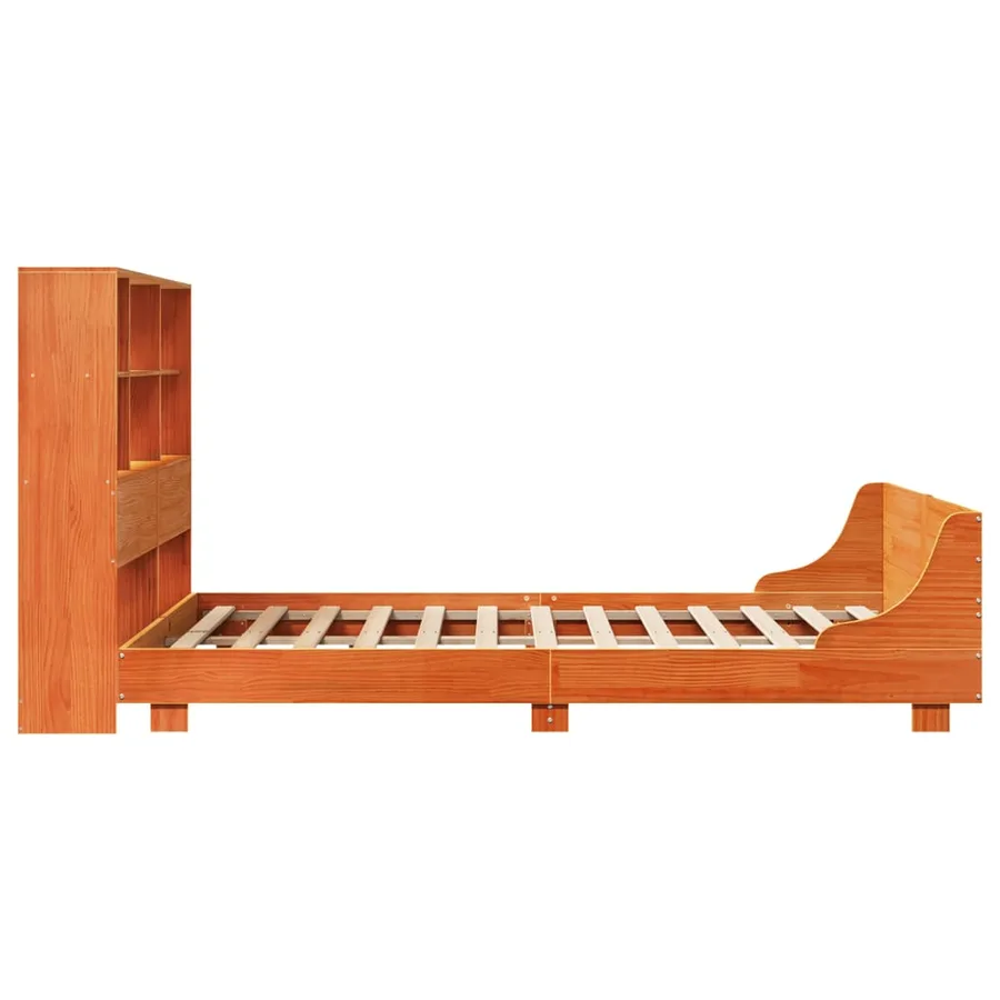 Cadre de lit sans matelas cire marron 120x190cm bois pin massif - 7