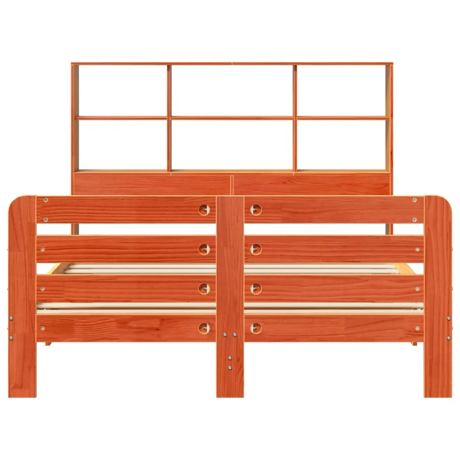 Cadre de lit sans matelas cire marron 120x200cm bois pin massif - 4