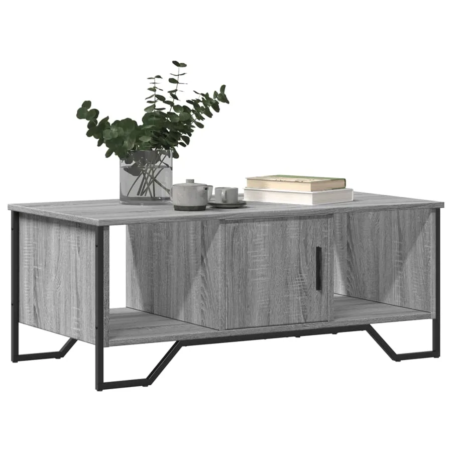 Table basse sonoma gris 100x51x40 cm bois d'ingénierie - 4
