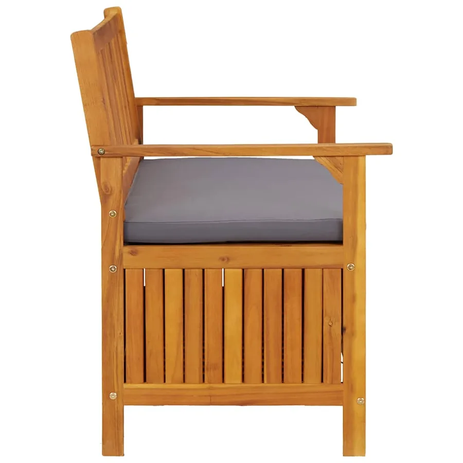 Banc de rangement de jardin 120 cm Bois d'acacia solide - 3