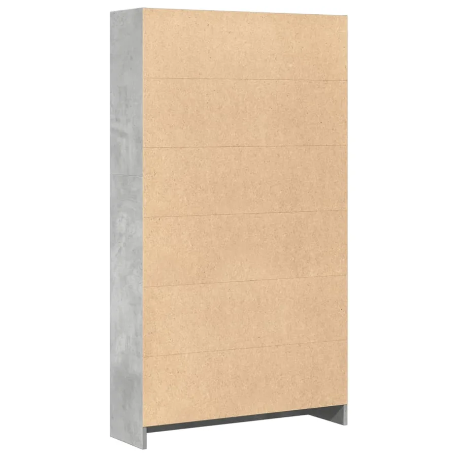 Bibliothèque gris béton 80x24x143 cm bois d'ingénierie - 5