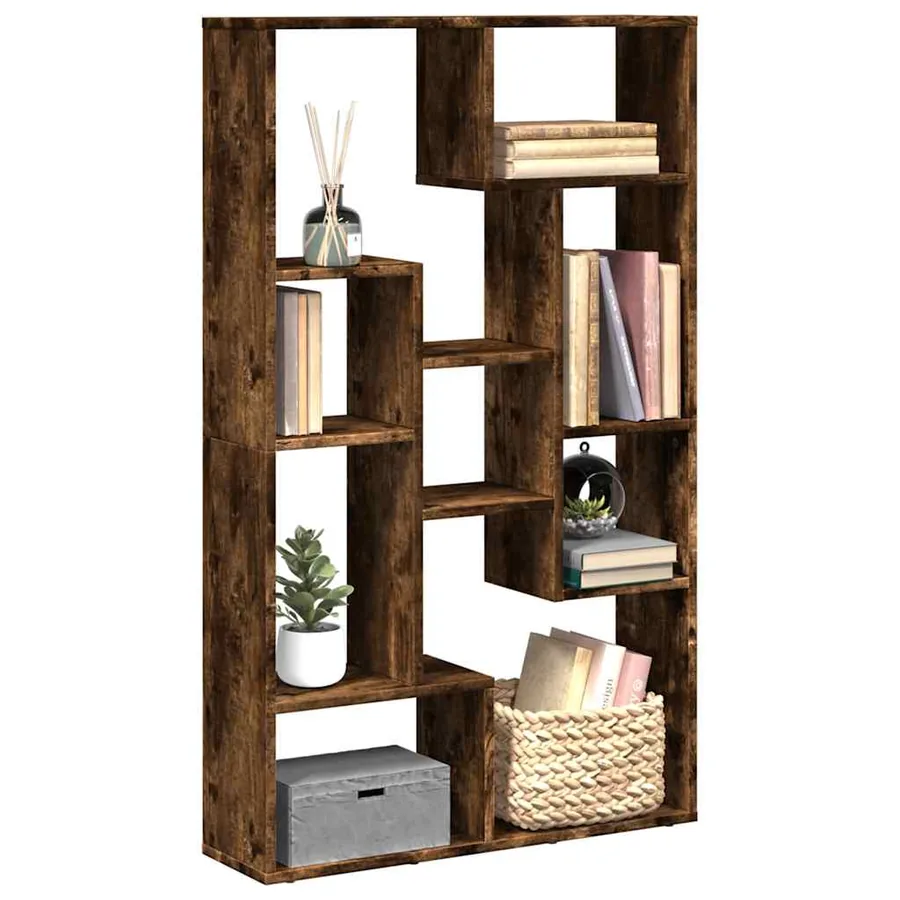 Bibliothèque chêne fumé 72x20x120,5 cm bois d'ingénierie