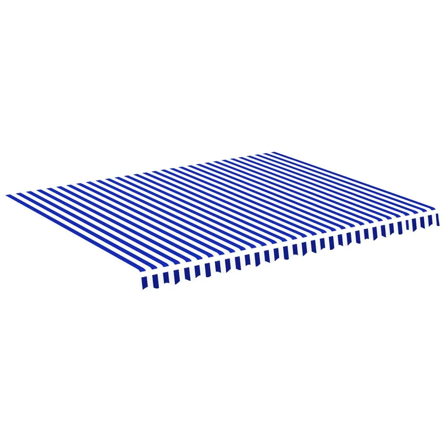 Tissu de remplacement pour auvent bleu et blanc 4,5x3,5 m polyester - 2
