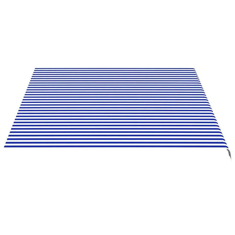 Tissu de remplacement pour auvent bleu et blanc 4,5x3,5 m polyester - 4