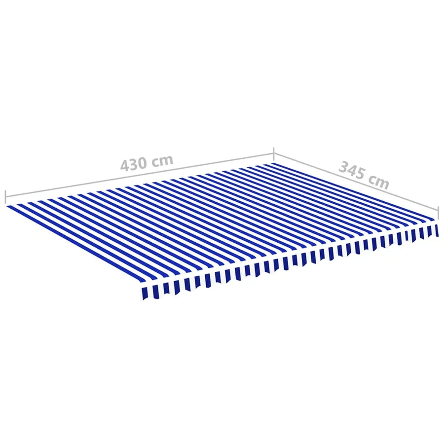 Awning Replacement Fabric Blue and White 4.5x3.5 m Polyester - 6