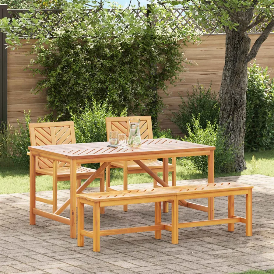4-Piece Garden Dining Set Brown