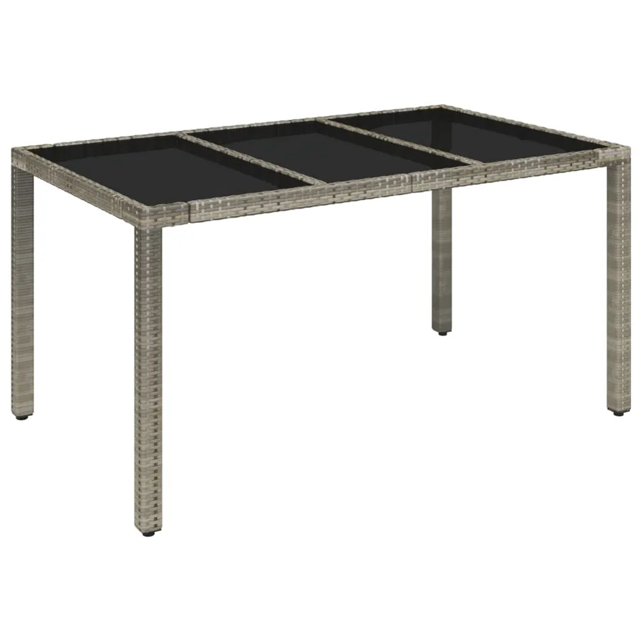 Ensemble à manger jardin et coussins 7 pcs gris rotin - 10