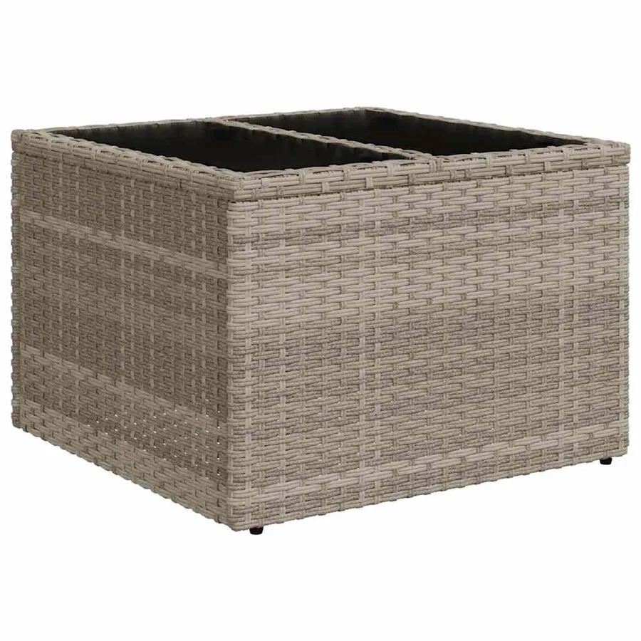 Salon de jardin 8 pcs avec coussins gris clair résine tressée - 7
