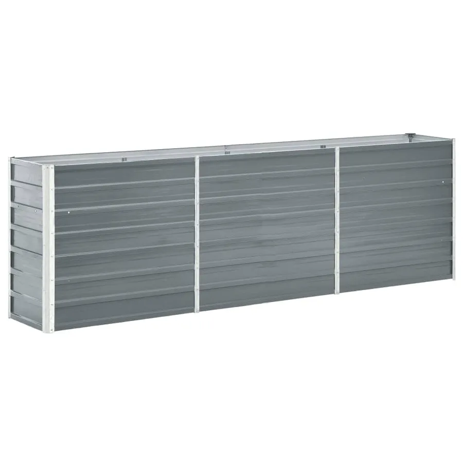 Raised Garden Bed Galvanised Steel 240x40x77 cm Grey - 2