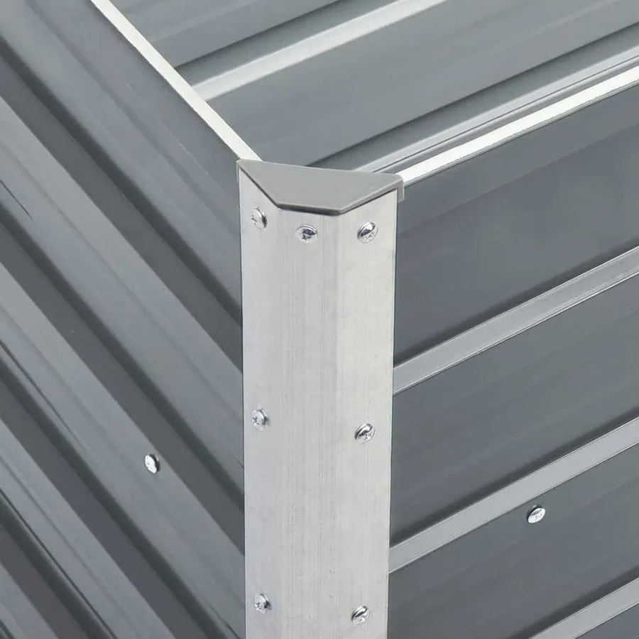 Raised Garden Bed Galvanised Steel 240x40x77 cm Grey - 6