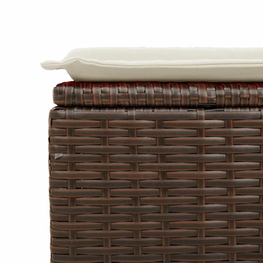 Salon de jardin avec coussins 7 pcs marron résine tressée - 14