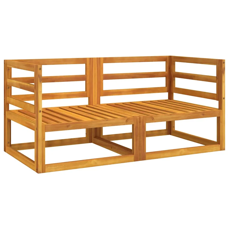 Canapés d'angle sectionnels 2 pcs coussins taupe Bois acacia - 4