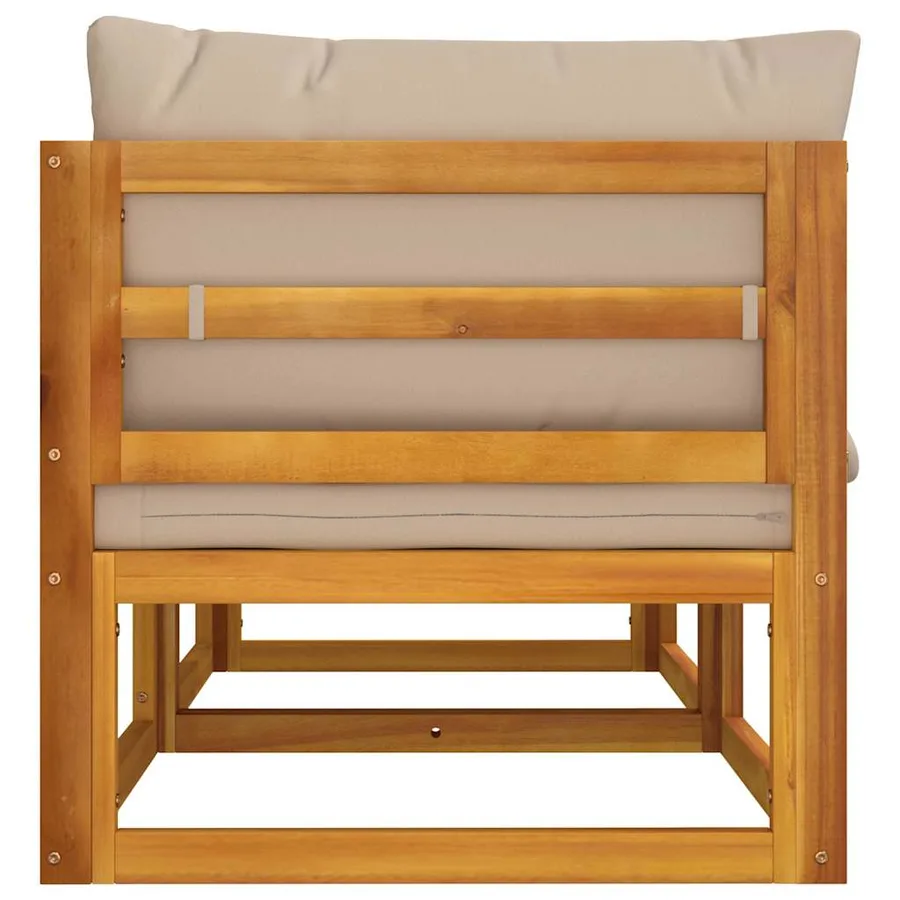 Canapés d'angle sectionnels 2 pcs coussins taupe Bois acacia - 5