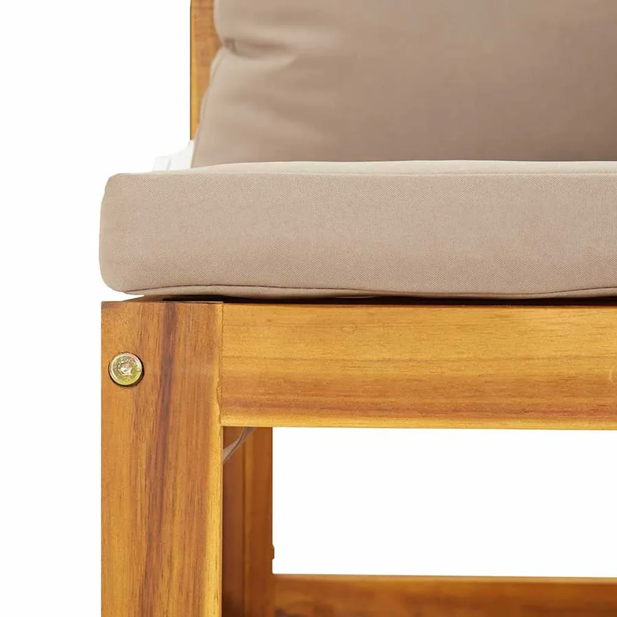 Canapés d'angle sectionnels 2 pcs coussins taupe Bois acacia - 7