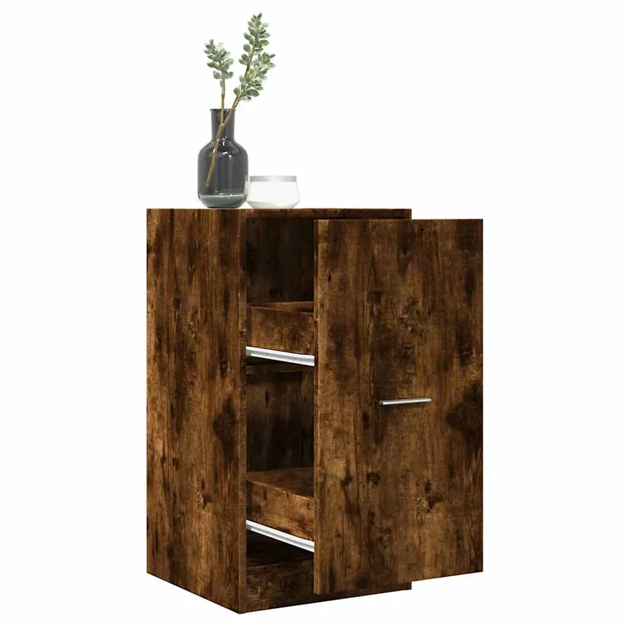 Armoire d'apothicaire chêne fumé 40x41x77,5cm bois d'ingénierie