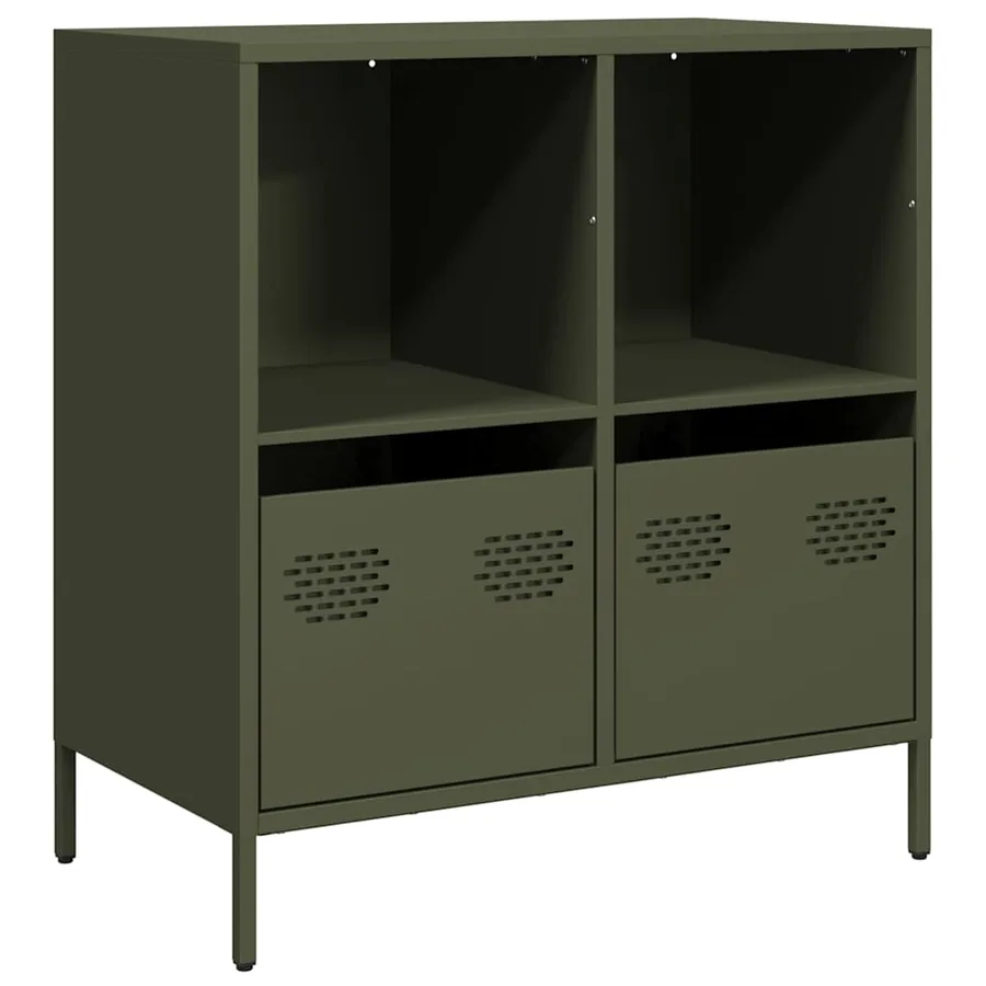 Buffet vert olive 68x39x73,5 cm acier laminé à froid - 2