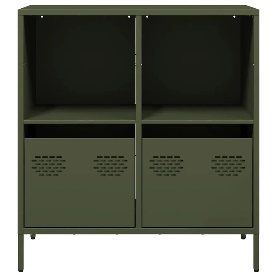 Buffet vert olive 68x39x73,5 cm acier laminé à froid - 4