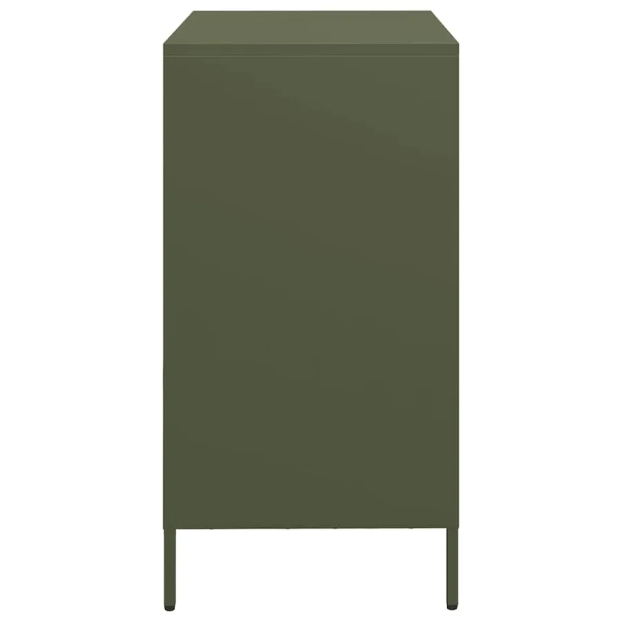 Buffet vert olive 68x39x73,5 cm acier laminé à froid - 6