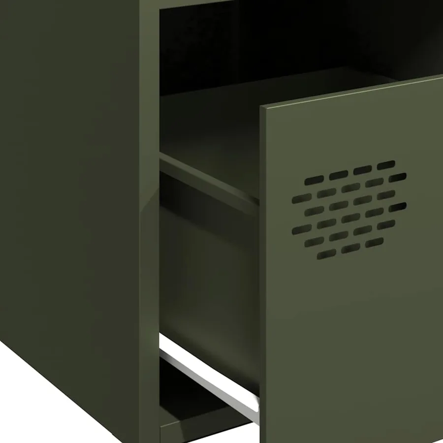 Buffet vert olive 68x39x73,5 cm acier laminé à froid - 9