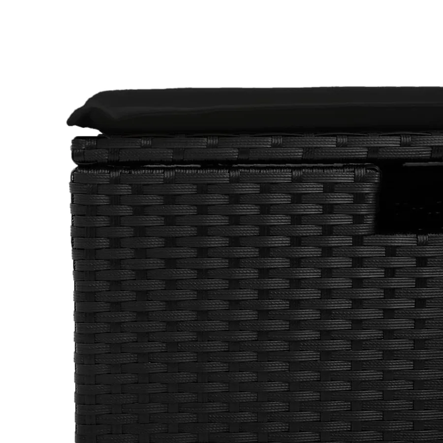 Salon de jardin 4 pcs avec coussins noir résine tressée - 10