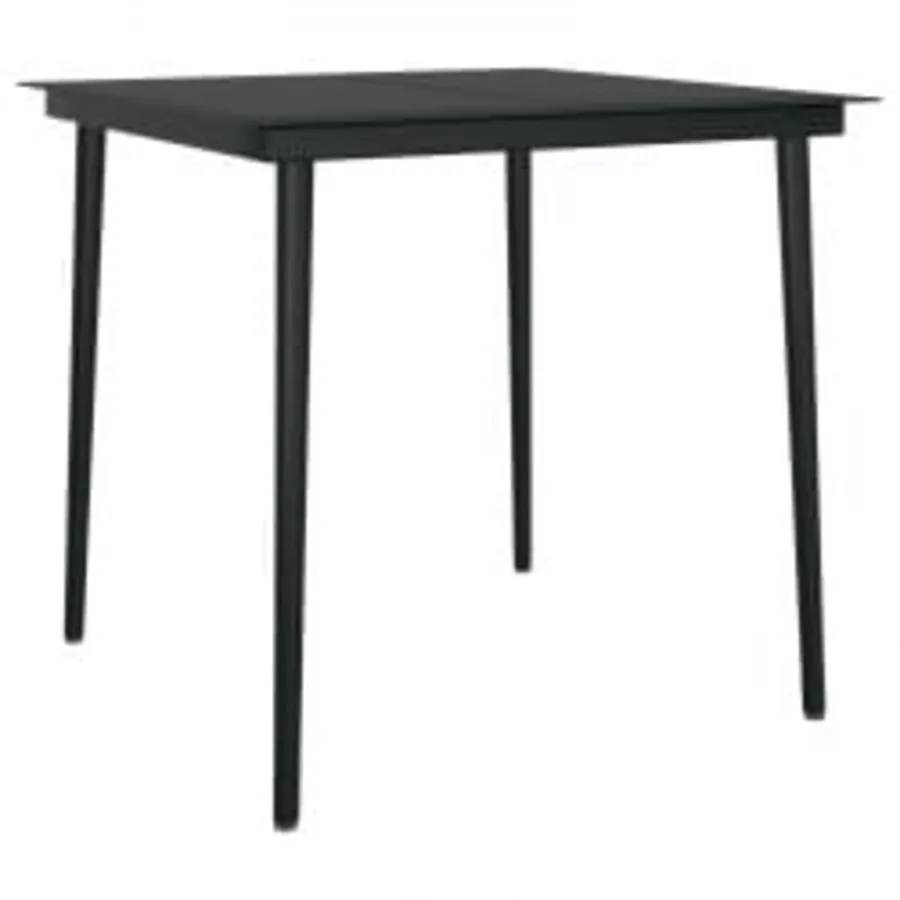 Ensemble à manger de jardin et coussins 5pcs Gris/noir - 5
