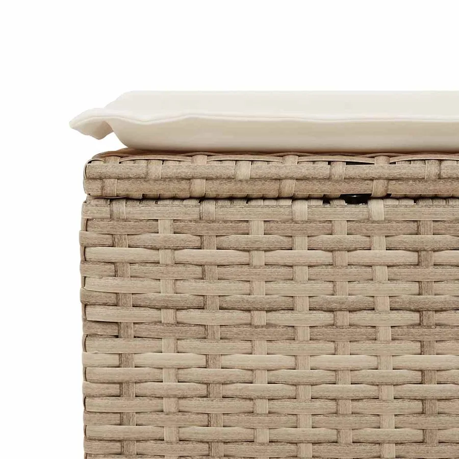 Salon de jardin avec coussins 6 pcs beige résine tressée - 11