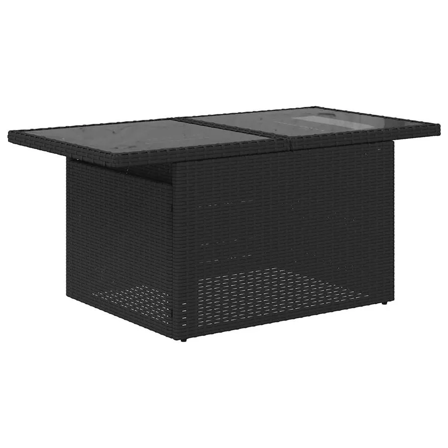 Salon de jardin 7 pcs avec coussins noir résine tressée 62 x 62 x 69 cm - 70,2 kg - 7