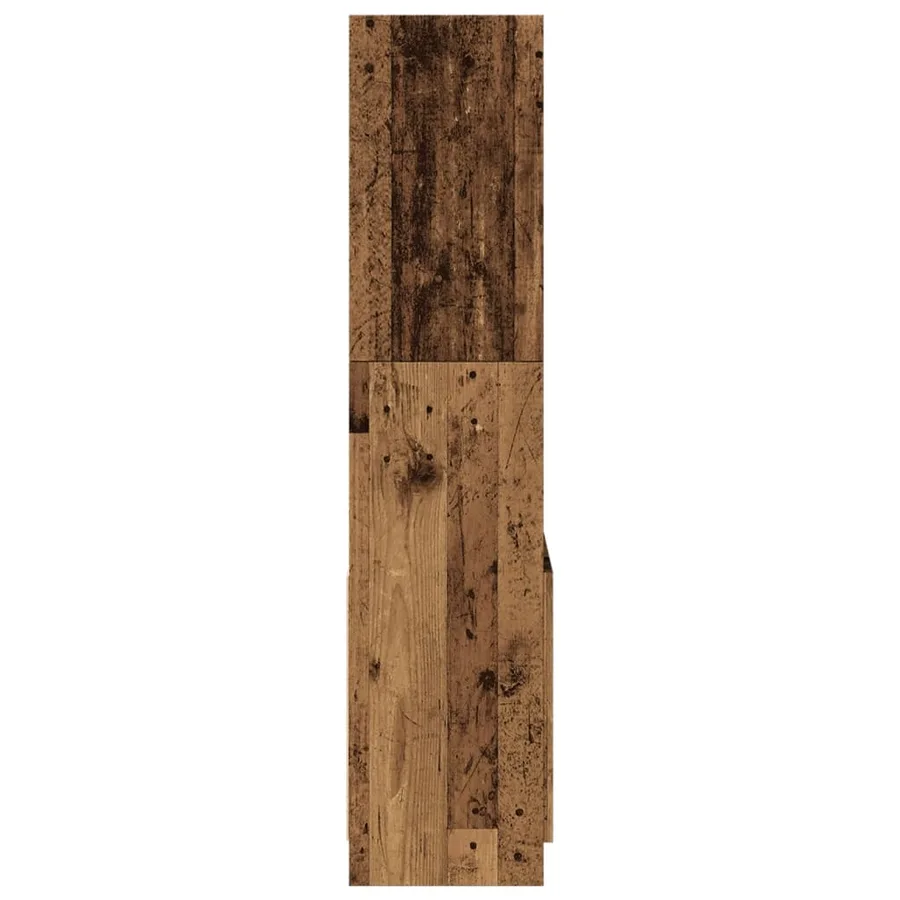 Buffet haut vieux bois 63x33x140 cm bois d'ingénierie - 6