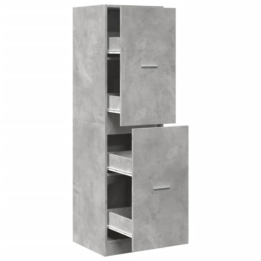 Armoire d'apothicaire gris béton 40x41x144,5 cm bois ingénierie - 2