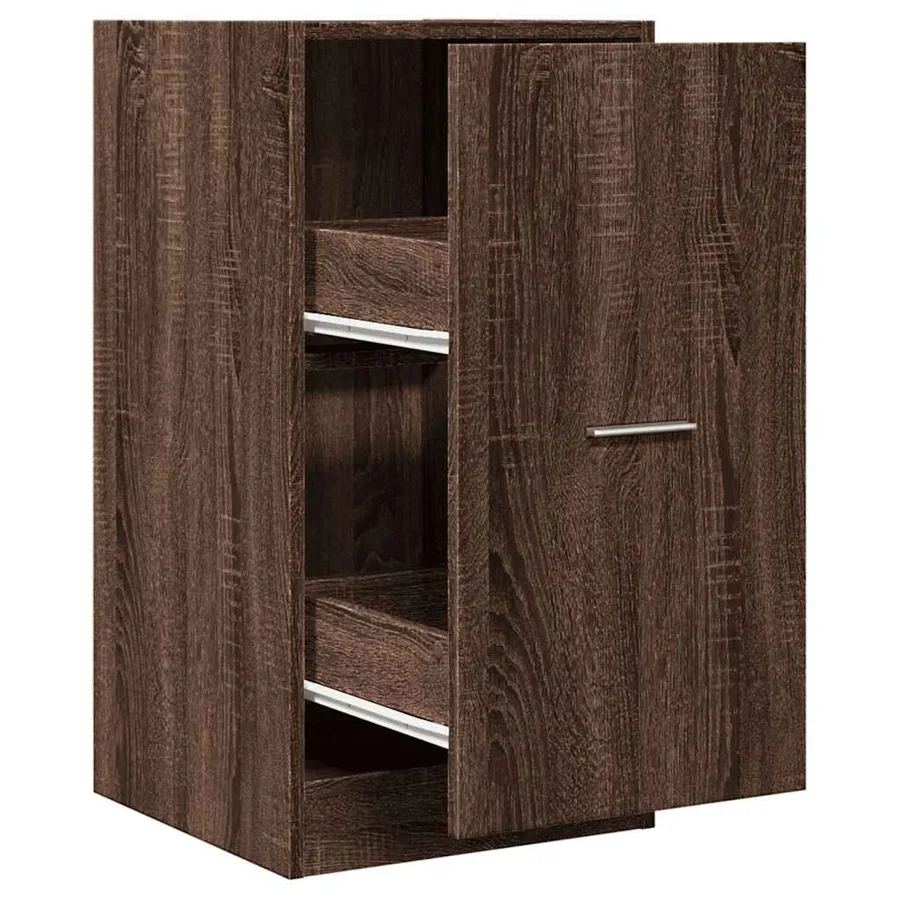 Armoire apothicaire chêne marron 40x41x77,5cm bois d'ingénierie - 2
