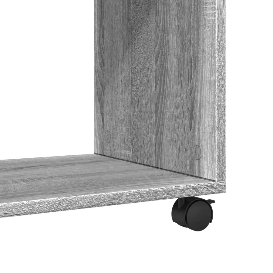 Table d'appoint avec roues sonoma gris bois d'ingénierie - 8