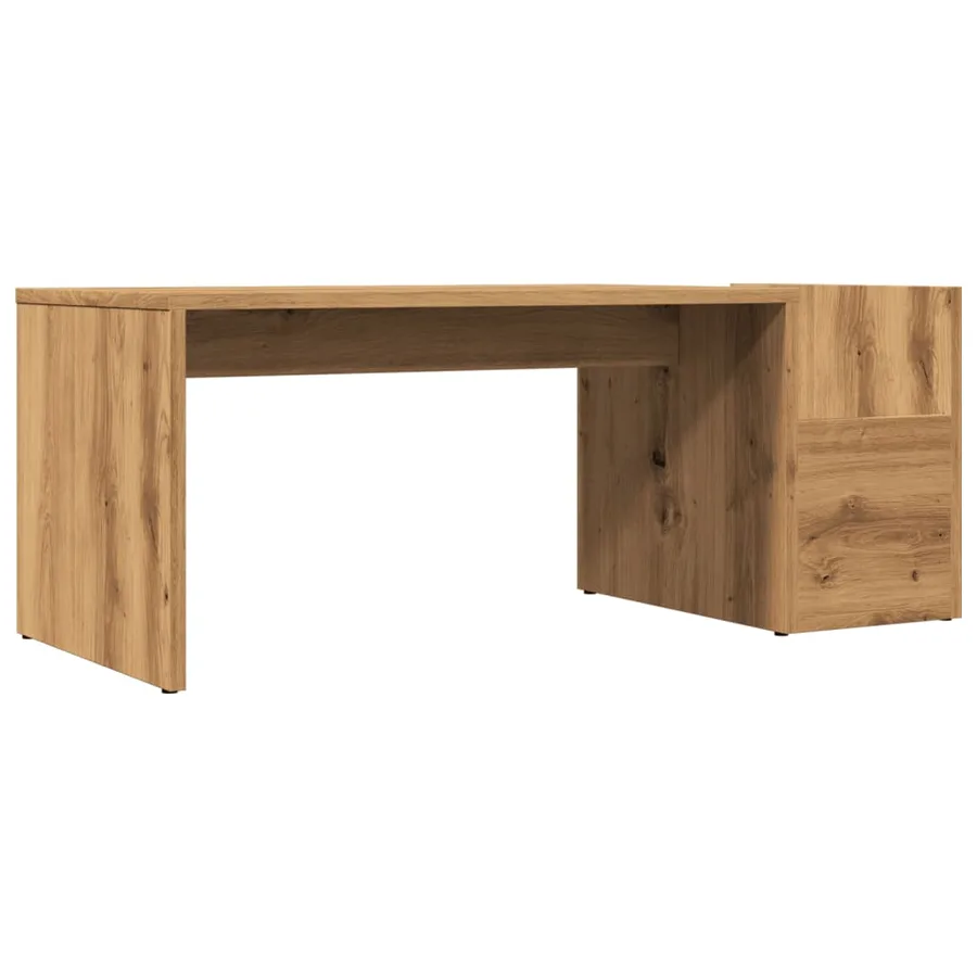 Table basse chêne artisanal 90x45x35 cm bois d'ingénierie - 2