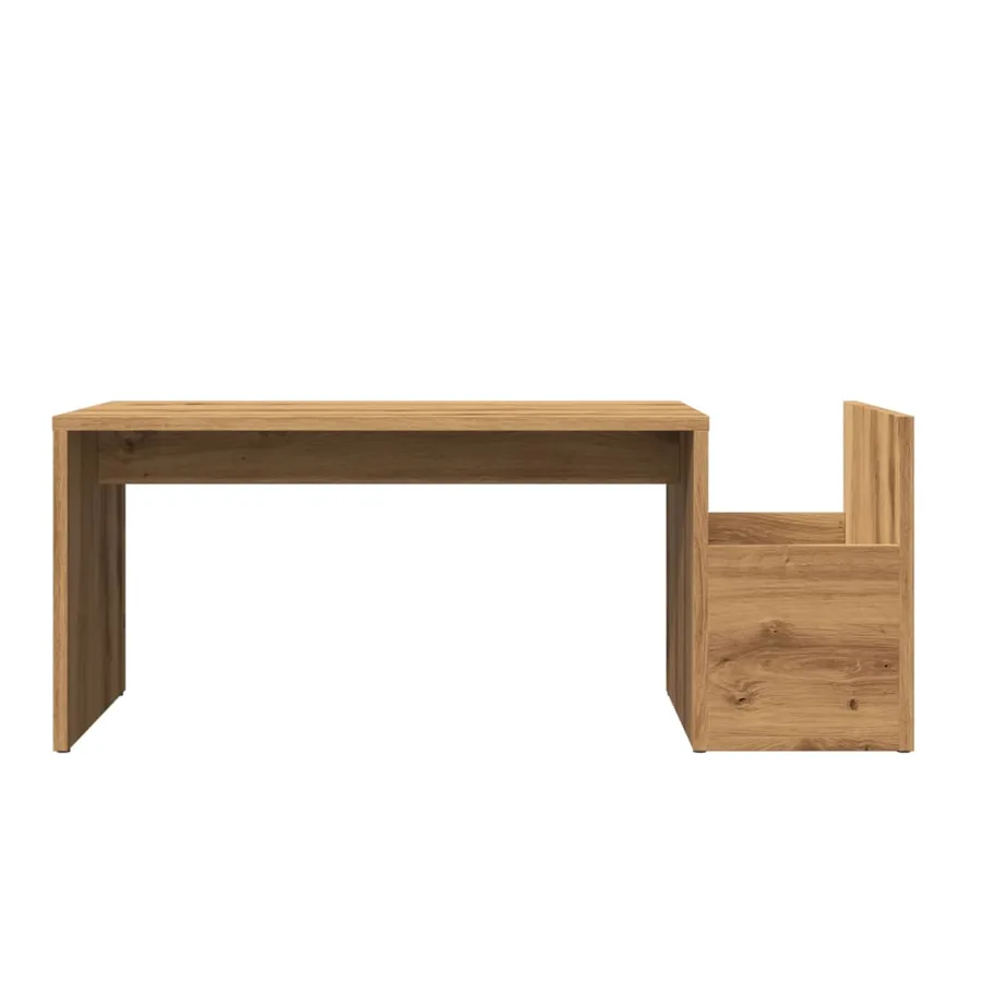 Table basse chêne artisanal 90x45x35 cm bois d'ingénierie - 4