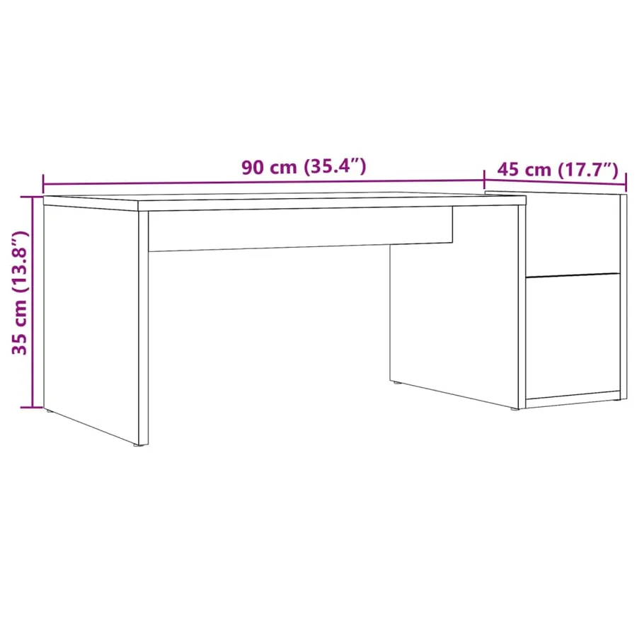 Table basse chêne artisanal 90x45x35 cm bois d'ingénierie - 9