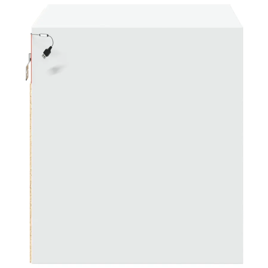 Tables de chevet murales avec lumières LED 2 pcs blanc - 8