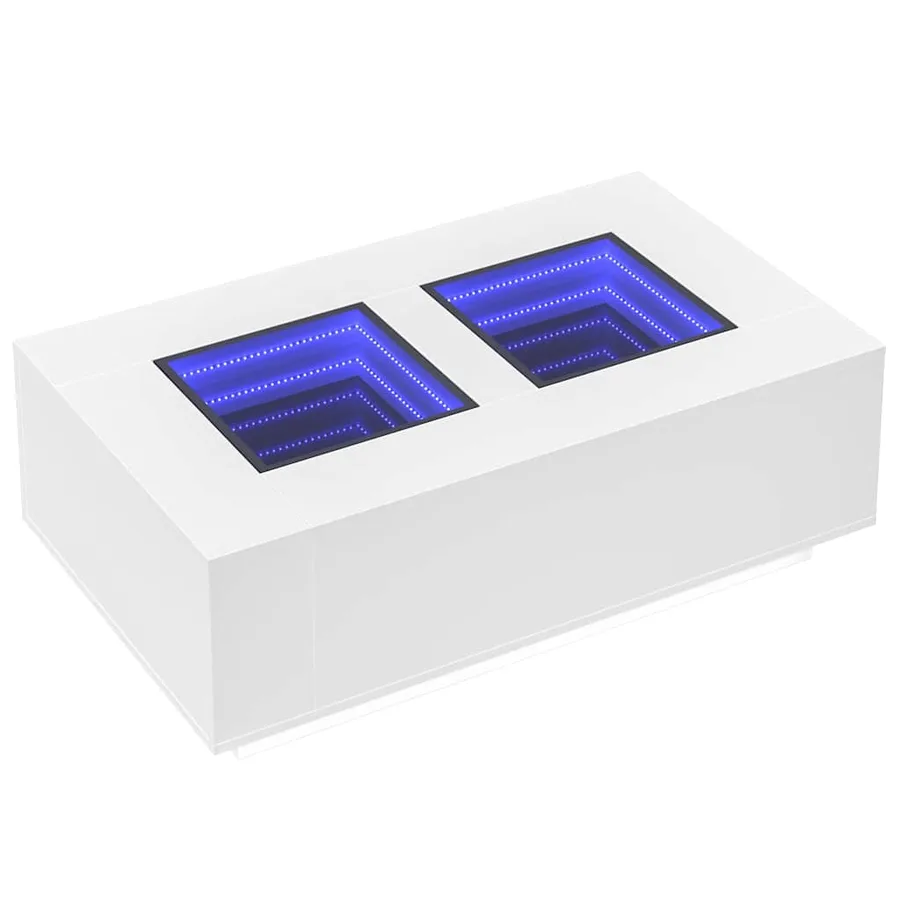 Table basse avec LED infini blanc 116x69x40 cm - 3