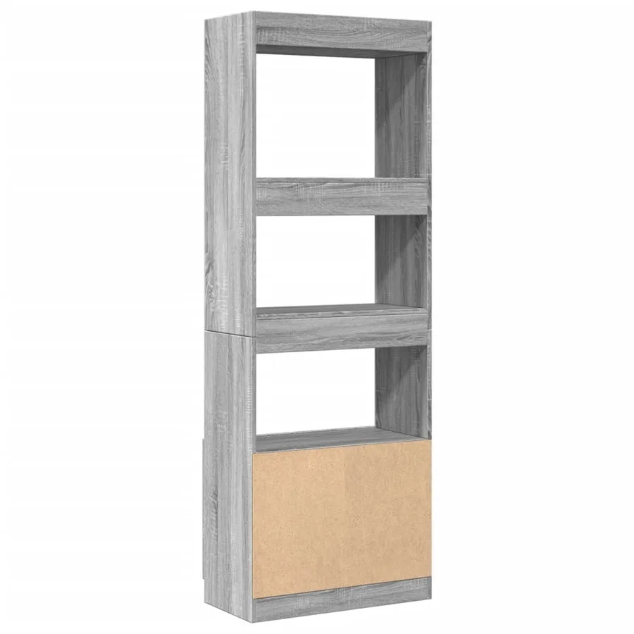 Buffet haut 63x33x180 cm sonoma gris bois d'ingénierie - 7