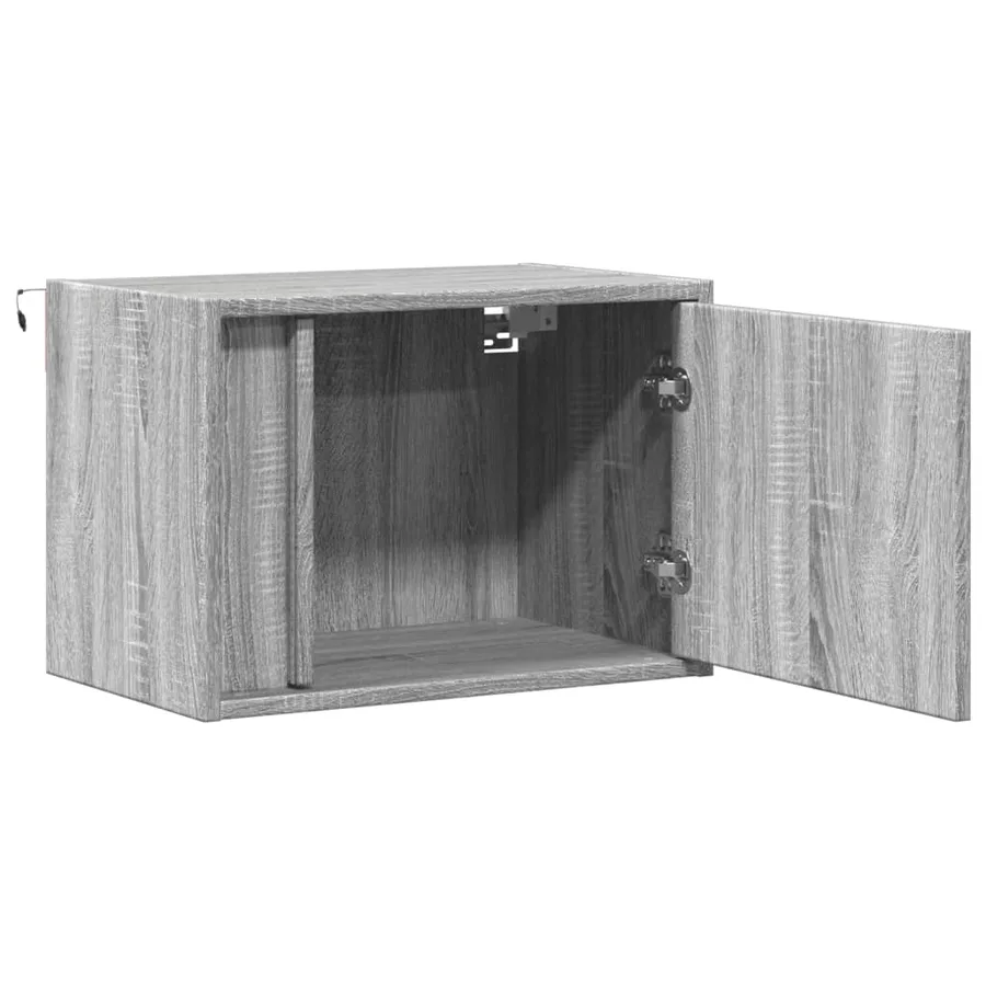Table de chevet murale avec lumières LED sonoma gris - 7