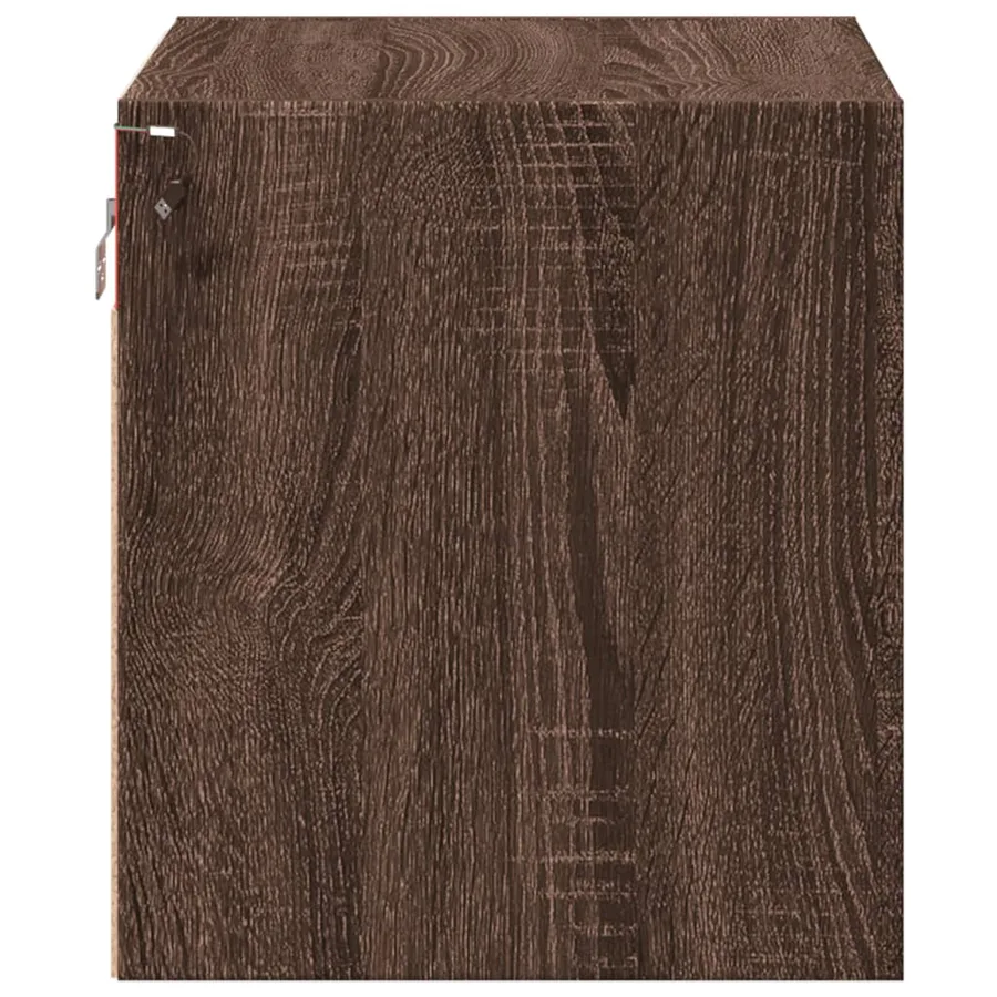 Table de chevet murale avec lumières LED chêne marron - 8