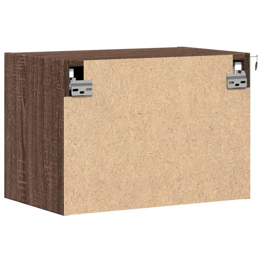 Table de chevet murale avec lumières LED chêne marron - 9