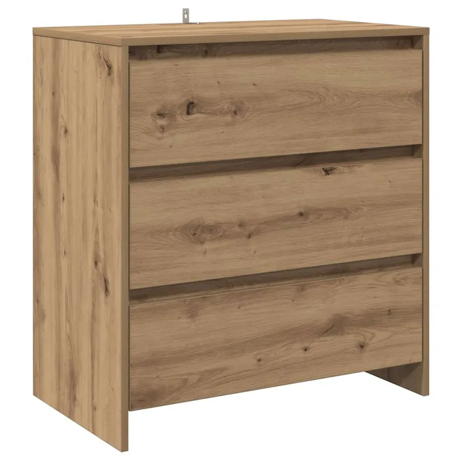 Buffet chêne artisanal 70x41x75 cm bois d'ingénierie - 2
