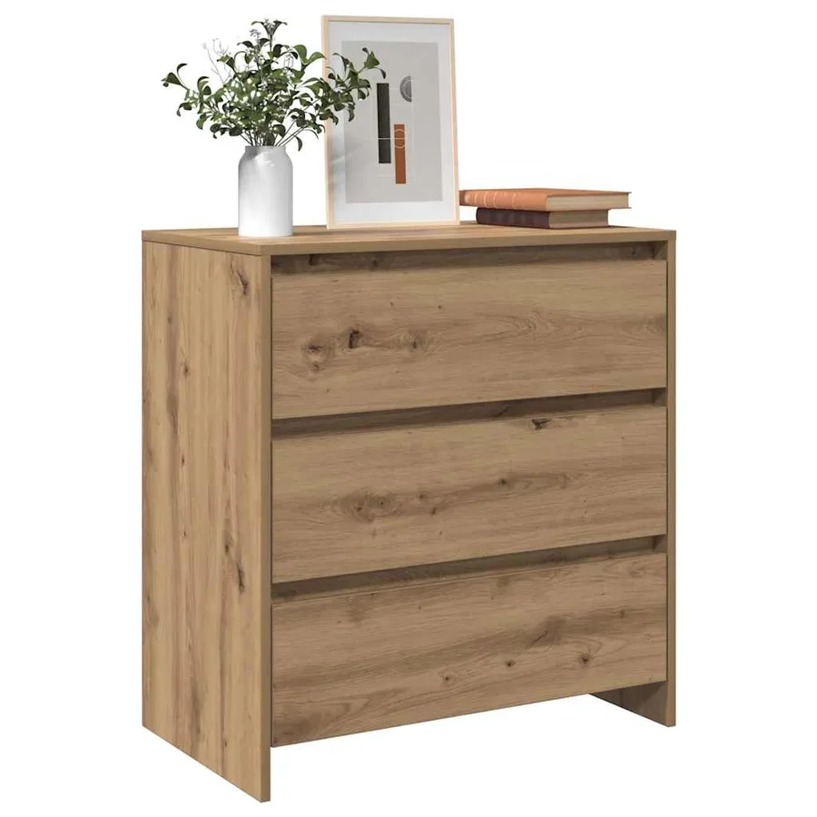 Buffet chêne artisanal 70x41x75 cm bois d'ingénierie - 3