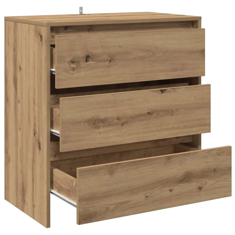 Buffet chêne artisanal 70x41x75 cm bois d'ingénierie - 4