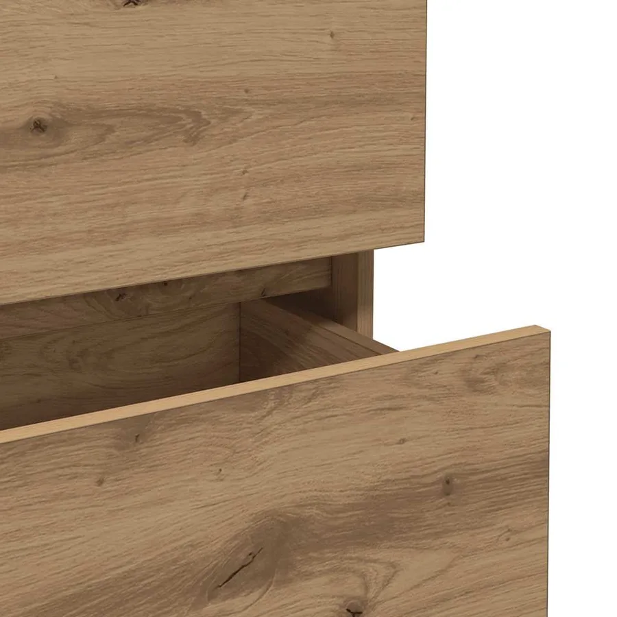 Buffet chêne artisanal 70x41x75 cm bois d'ingénierie - 8