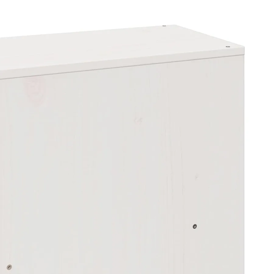 Lit bibliothèque sans matelas blanc 200x200 cm bois pin massif - 10