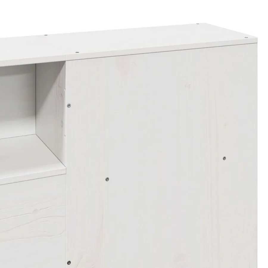 Cadre de lit sans matelas blanc 200x200 cm bois massif de pin - 10