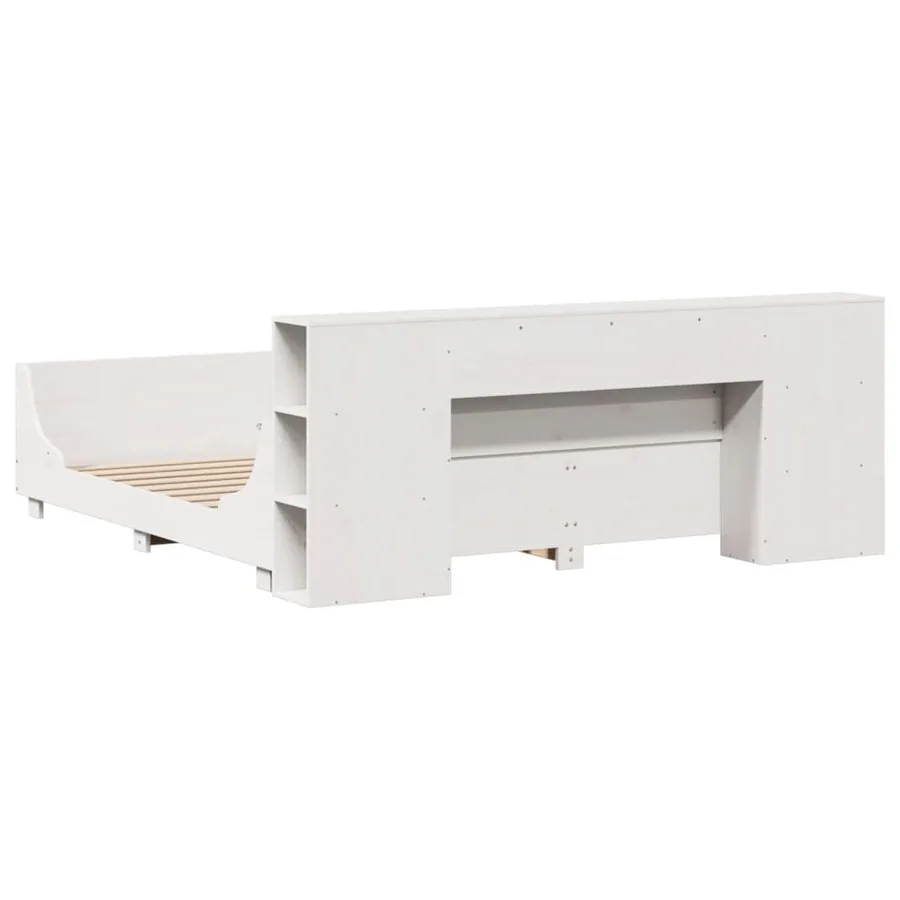 Cadre de lit sans matelas blanc 200x200 cm bois massif de pin - 8