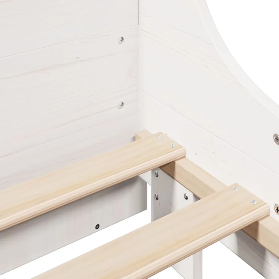 Cadre de lit sans matelas blanc 200x200 cm bois massif de pin - 9