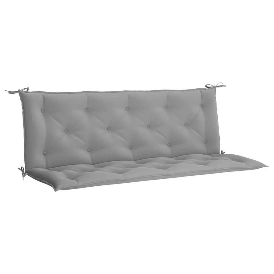 Coussin de banc de jardin gris 150x(50+50)x7 cm tissu oxford - 2