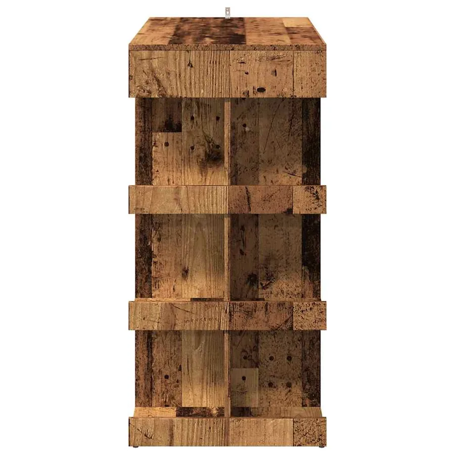 Table de bar étagère de rangement vieux bois 100 x 48 x 101,5cm - 5